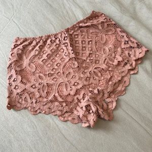 NWT Free People Adella lace shorts ballet pink
